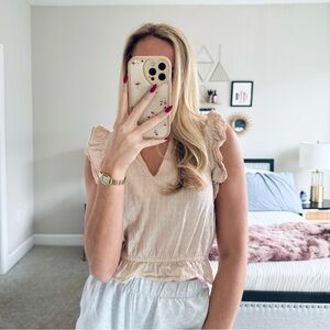 Steve Madden Short-Sleeve Ruffle Blouse